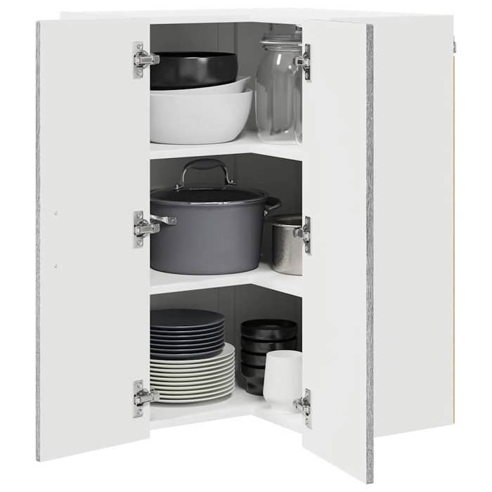 Meuble haut de cuisine - Gris - Cabinet dangle mural LUCCA - Sonoma gris - 57 x 57 x 80 cm(6670)