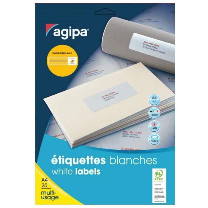2400 Étiquettes Adhésives 63.5mm X 33.9mm - 100 Feuilles Pour Impression Laser - Idéal FBA Amazon