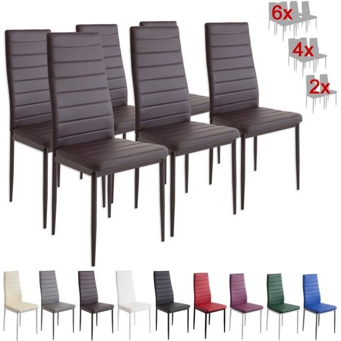 Chaises Milano marron - ALBATROS - Lot de 6 - Simili - Métal - Salle à manger - 6 places - Contemporain - Design Chaises Milano marron - ALBATROS - Lot de 6 - Simili - Métal - Salle à manger - 6 places - Contemporain - Design