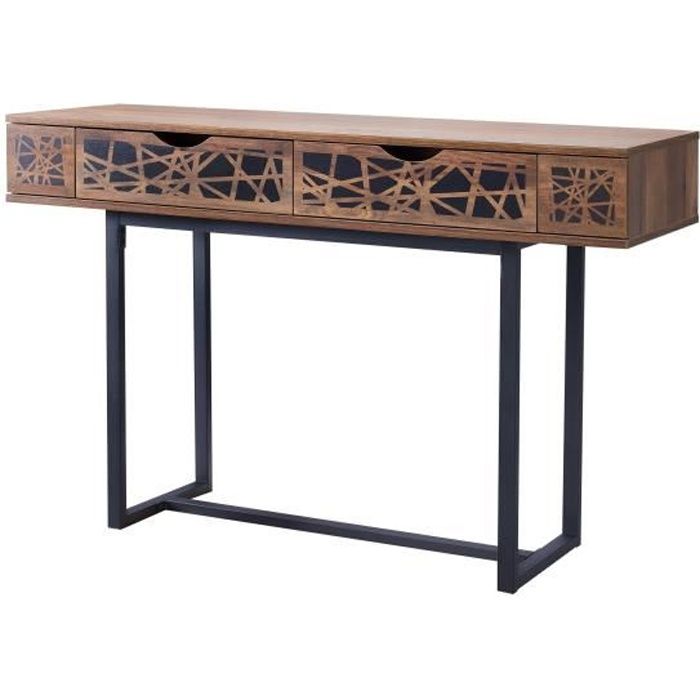 ANAELLE Console pieds métal - L 120 x P 39 x H 77 cm