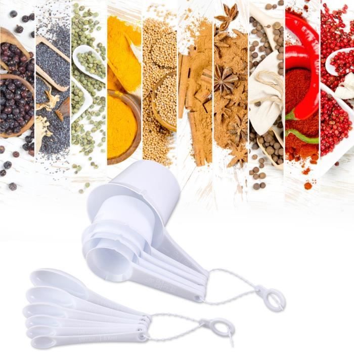 SPICE CUILLÈRES PLASTIQUE Nouveau 5-Piece Mesure Cuisson Outils Avec