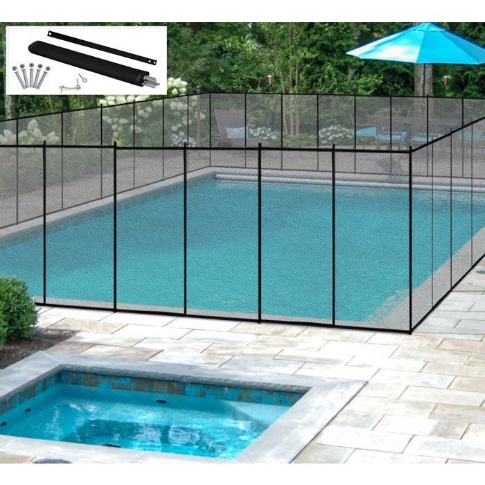 Barrière de Piscine Pliable COSTWAY 360 x 125 CM Barrière Clôture de Sécurité Piscine en Filet Souple Tissu Textilène Règle Poteaux