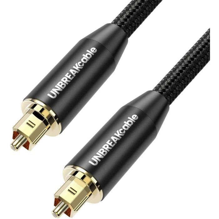 Cable Optique Audio 2M en Nylon Tressé [Plaqué Or] Cordon Optique Numérique  Toslink Fibre Optique pour LG-Samsung-Sony-Philips[10] - Cdiscount  Informatique
