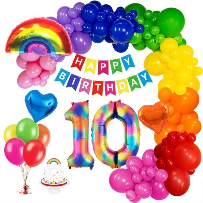 10 x 3 ans Joyeux Anniversaire ballons multi couleur parti décorations se 