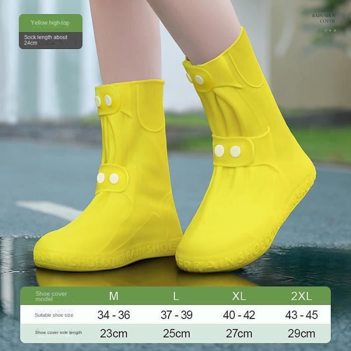 Jaune L 37 39 Bottes de pluie en caoutchouc vintage