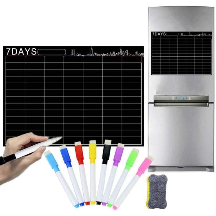 Tableau Blanc Magnétique Frigo A4 Adhésif 20x30cm - Liste Courses Et Planning Avec Marqueurs Et Gomme