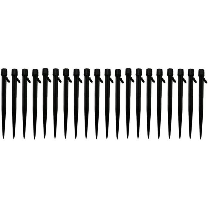 Yulaiyoen Kit De 50 Goutteurs D'Irrigation Réglables 360° Avec Piquets - Pour Tuyaux 6.35mm - Arrosage Jardin Et Serre