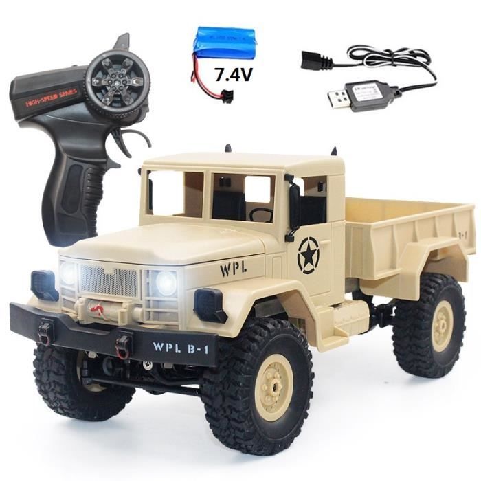 Camion Militaire Radiocommandé RTR 1:16 4WD - 2,4 GHz, Longueur 35 Cm, Phares LED, Prêt à Rouler, Pour Adultes Et Enfants