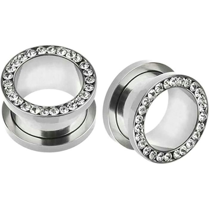 Écarteur Oreilles Lieson 2 Pièces - Acier Chirurgical Noir, Taille 1.6mm (12G)