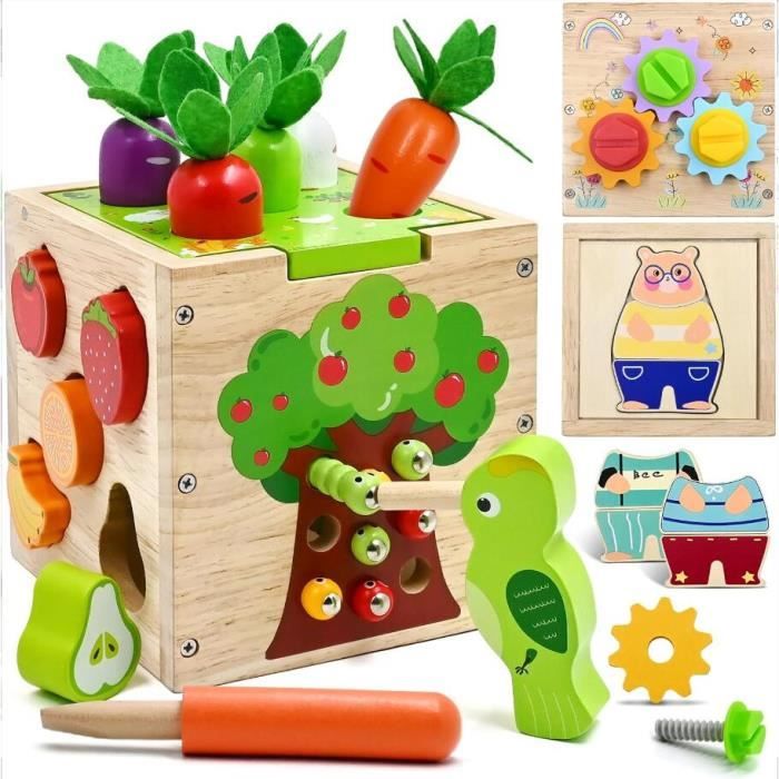 Jouet de Cube d'activité en Bois pour Bébé ,Cadeau pour Bebe Enfant 6 9 12  18 Mois 1 an 2 Ans,Style Rectangulaire - Cdiscount Jeux - Jouets