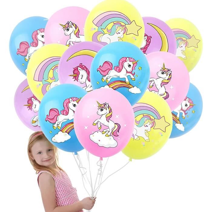 32 Pièces Ballons Licorne Anniversaire, 12 Pouces Ballons Licorne Pour  Fille Latex, Licorne Décorations Anniversaire Vec Con[J3954]
