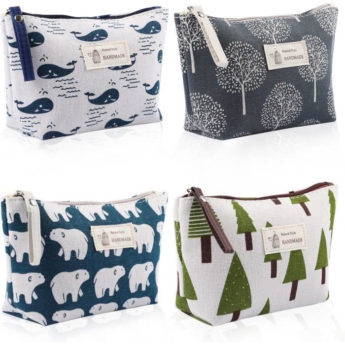 Trousse De Maquillage Imprimé Léopard - 26x19x4 Cm, Toile Douce, Fermeture éclair - Pour Voyage Et Quotidien