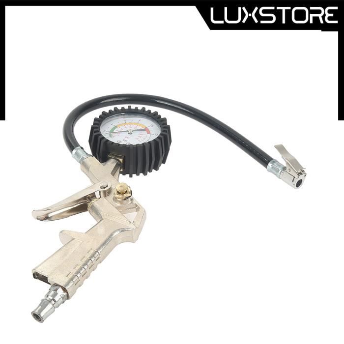 Yous Auto Manom/ètre pression pneumatiques 220 PSI Manom/ètre Gonfleur Roues voiture avec tuyau en caoutchouc de 50 cm pour v/éhicules moto v/élo et camion etc
