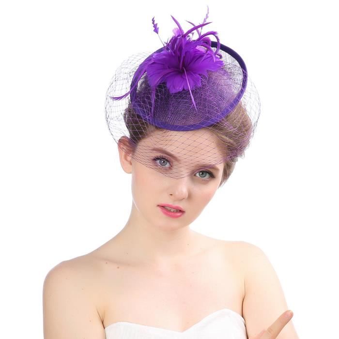 Mode femme Fascinator plumes filet 