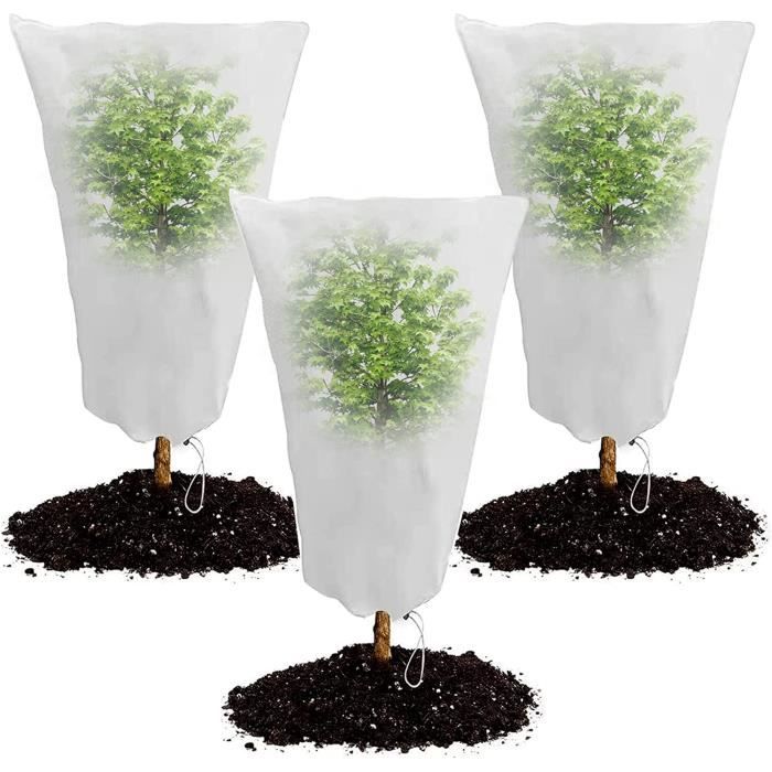 Housse De Protection Pour Plantes,3 Pack Housse Hivernage Plante(80 120cm- 80g/m²), Voile Hivernage Plante,Housse D'hivernage,avec Cordon De Serrage Et Zipper Voile D'Hivernage,Réutilisable