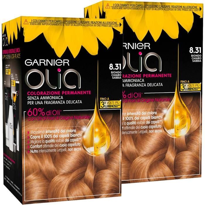 Olia Coloration Cheveux Coloration Permanente Couleur 8.31 Blond Clair ...
