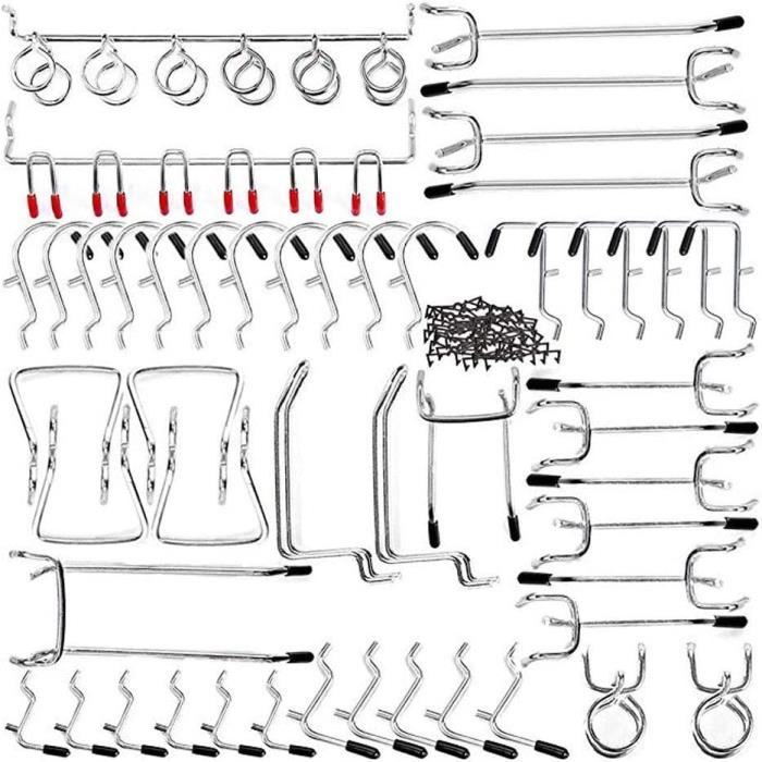 144PCS Crochets pour Panneau Perforé Porte Outils Crochets Panneau Mural  pour Outils de Rangement Atelier avec 10 Bacs en Plastique - Cdiscount  Bricolage