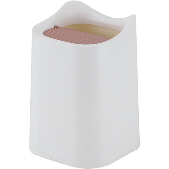 Mini Poubelle De Bureau Avec Couvercle, Poubelle Portable De Dessin Animé Mignon, Organisateur De Chambre à Coucher, Bureau Voiture, Petite Poubelle De Rangement De Papeterie