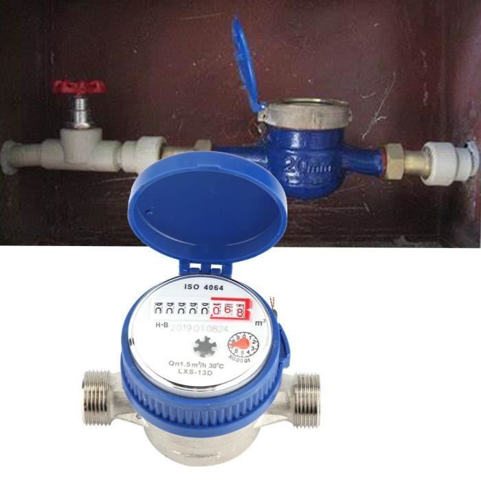 Kuuleyn Compteur de débit d'eau Compteur d'eau Compteur d'eau Froide de 15 mm 1/2 Pouces pour Le Jardin et la Maison 