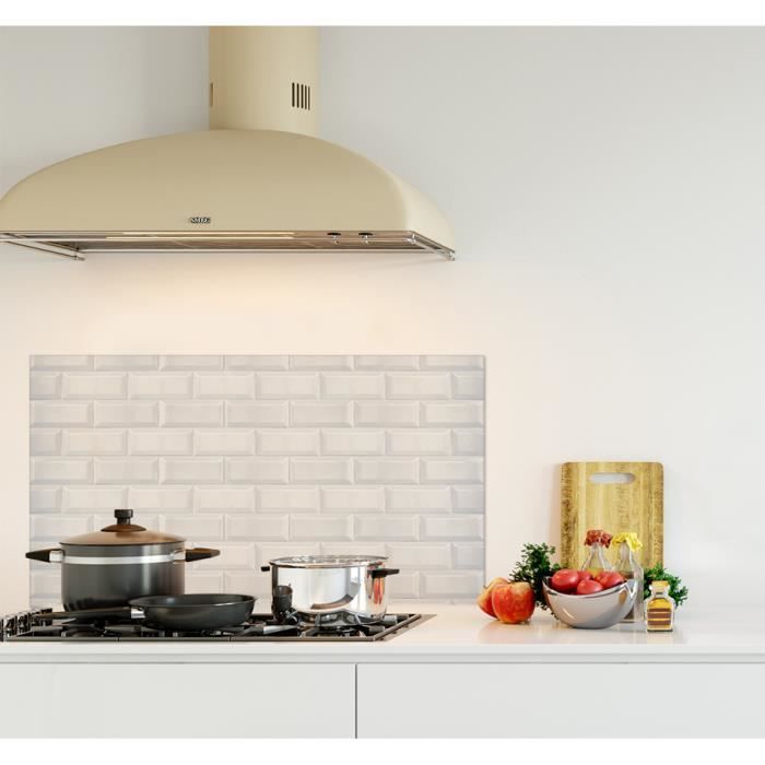 Credence De Cuisine Adhesive En Panneau Composite Aluminium Carreaux De Metro L 90 X H 50 Cm Achat Vente Credence Credence De Cusine Carreaux Cdiscount