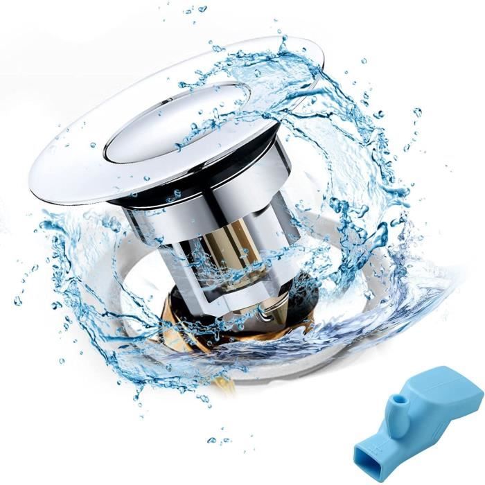 2 Pcs Bonde De Lavabo Pop-Up, Bouchon De Vidange, Flitre De Vidange Anti-Bloqué Bouchon Lavabo