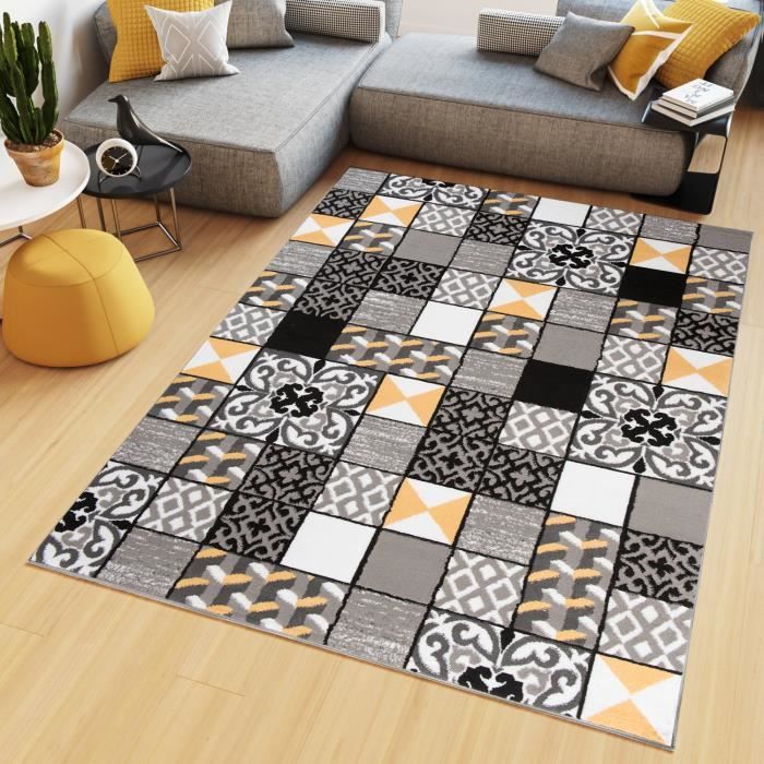 Tapiso Maya Tapis Salon Chambre Ado Moderne Geometrique Mosaique