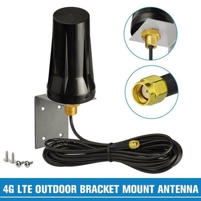 Antenne 4G LTE Adaptateur Prise SMA 7 dBi Antenne 4G Externe Câble RG174 3m Base magnétique