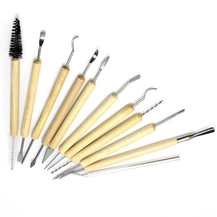 Lot De 14 Outils à Main Pour Sculpture Sur Bois - Ciseaux Et Gouges