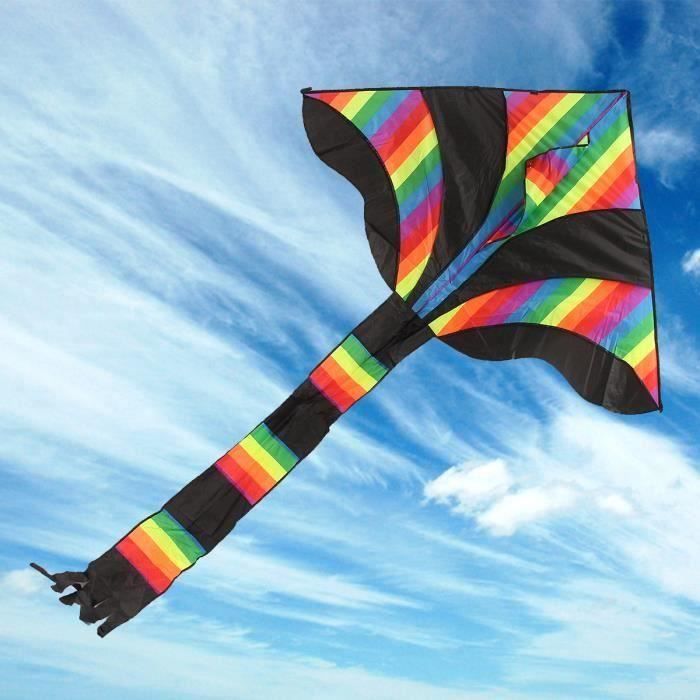 Cerf-volant Triangulaire Touch The Sky – 41x20 Pouces, Queue 138 Pouces, Avec Sac Et Corde 30m – Facile, Débutant, Enfant Et Adulte