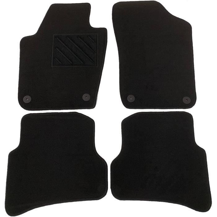 clips Vw polo MK6 2009-on entièrement sur mesure voiture deluxe tapis de sol en noir