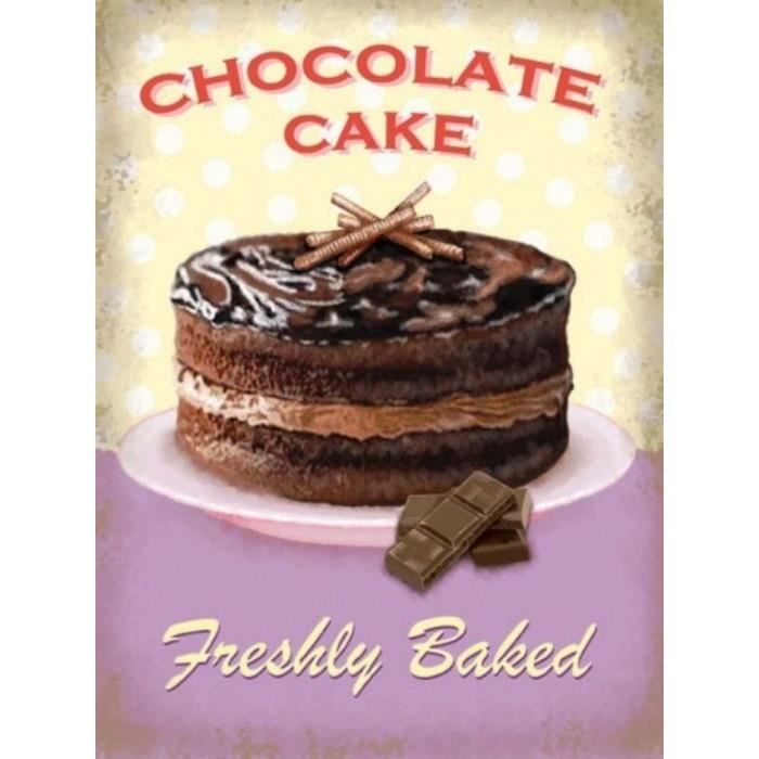 Plaque Gateau Chocolate Cake Affiche Tole Metal Salon The Cdiscount Maison
