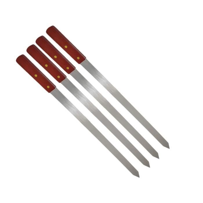 Brochettes pour Barbecue - INOX - 50cm - Poignées Réutilisables - Cuisson Uniforme - Antidérapantes