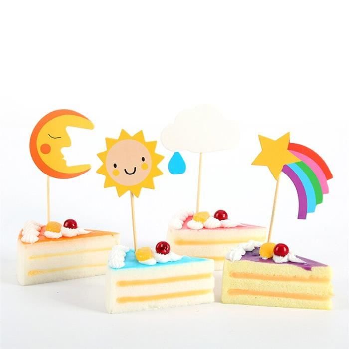 Decoration De Gateau D Anniversaire Bricolage Cadeau Pour Enfant Forme De Lune Soleil Etoile Nuage Decoration De Fete A Toi962 Cdiscount Maison