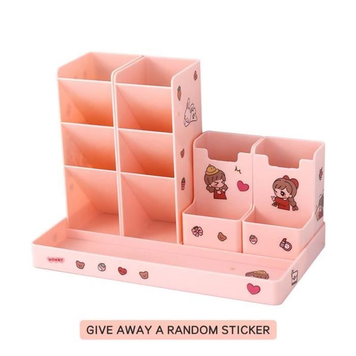 Rangement Bureau Organisateur, NETUME Or rose Organiseur de Bureau avec Support de Téléphone/Pot a Crayon/Porte Stylo, Multifonction Accessoire pour Fourniture D'école
