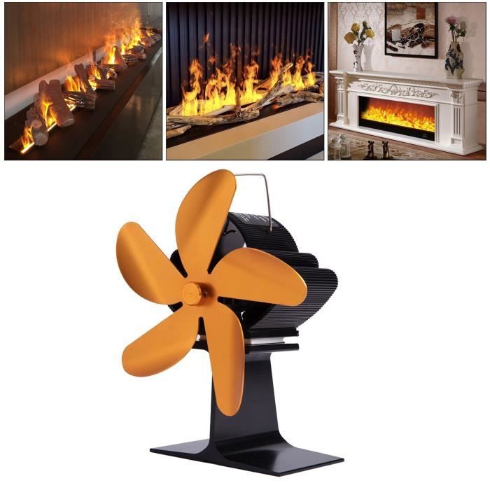 Ventilateur De Cheminée Magnétique 4 Pales, Sans électricité, 50-350°C, Noir - NEUF