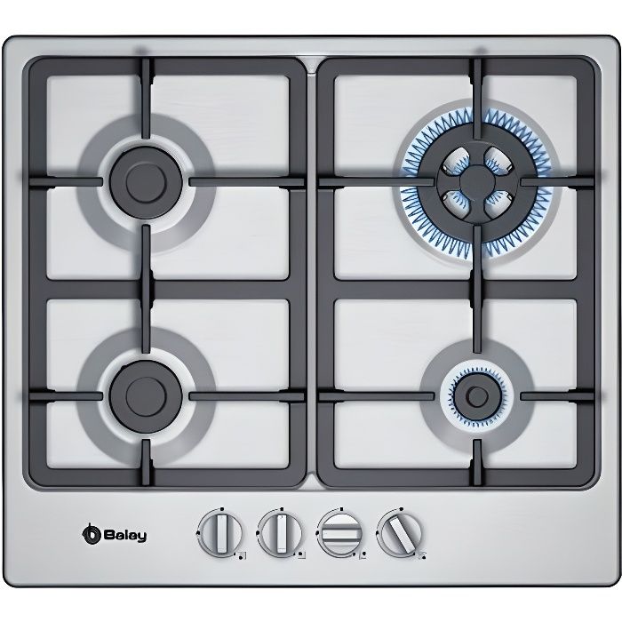 Plaque au gaz Balay 3ETX565HB 60 cm (4 Cuisinière) - BALAY - Table de cuisson au gaz - Acier inoxydable - Gris