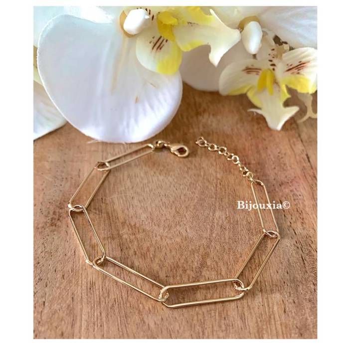 Bracelet plaqué or maille anglaise 18 cm | MATY