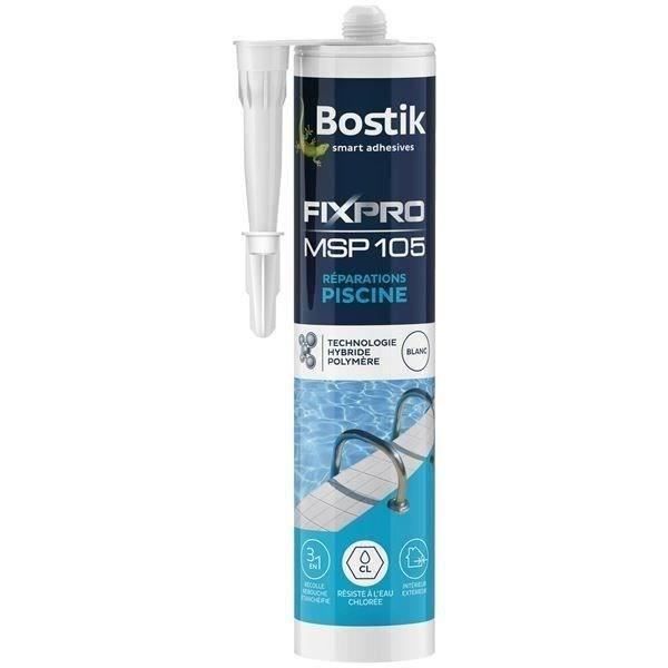 Bostik Mastic cartouche 290ml - MSP 105 - Haute résistance - Résiste à leau chlorée - Réparations piscine - vue 1