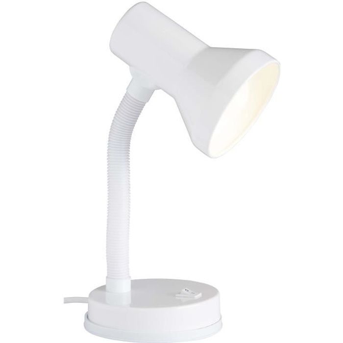 Brilliant Lampe De Bureau Flexible Junior Hauteur 30 Cm O13 Cm E27 40w Blanc Achat Vente Junior Lampe De Bureau Blanc Metal Et Pvc Cdiscount