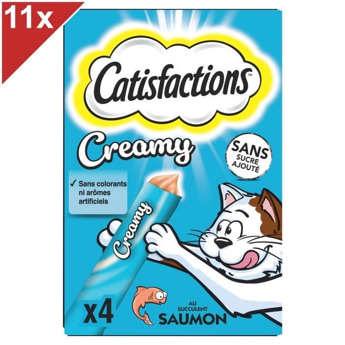 CATISFACTIONS Creamy Friandises au saumon pour chats 10g (4x11)