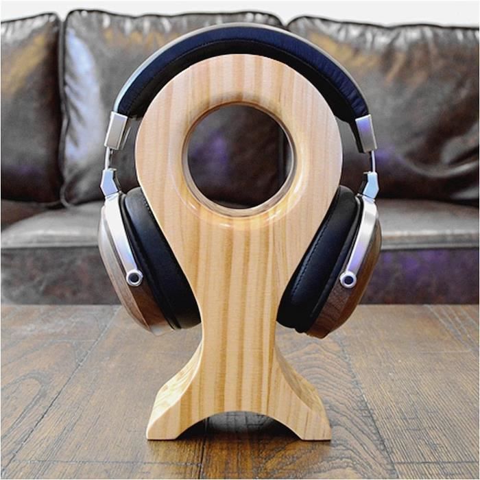 Support De Casque En Bois Et Métal Pour Bureau - Design élégant Et Stable - Compatible Tous Casques Gaming