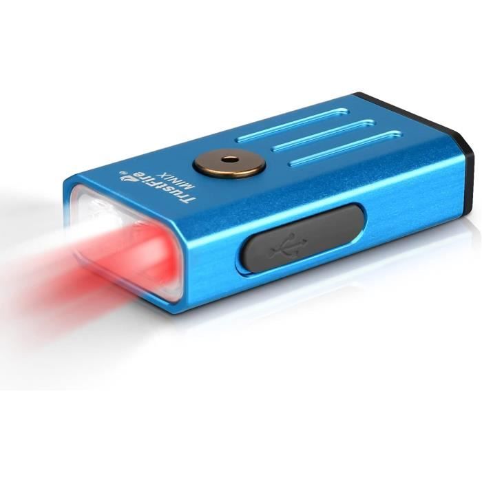 Mini Lampe Torche LED Ultra Puissante 1200 Lm Avec Porte-clés - Noir Et Argent