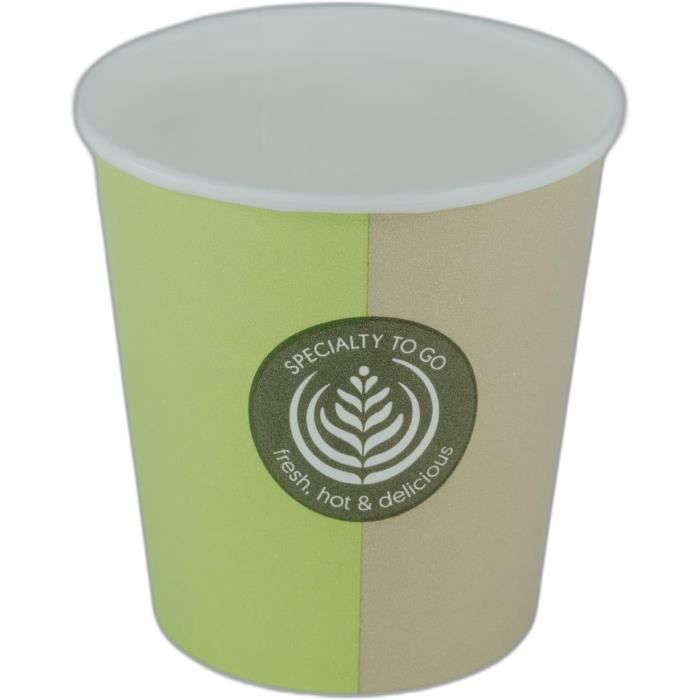 Gobelets Rainurés 300ml – 25 Pièces – Café Thé Cacao – Non Blanchi Bio Dégradable