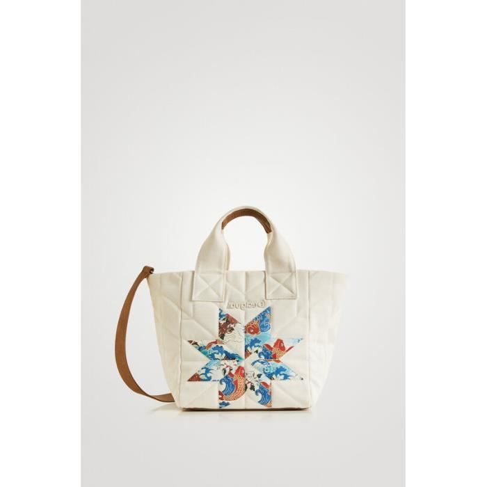 Sac Shopping Tote Bag DESIGUAL Sac cabas bandouliere porte croise Desigual 22SAXA37 couleur Blanc