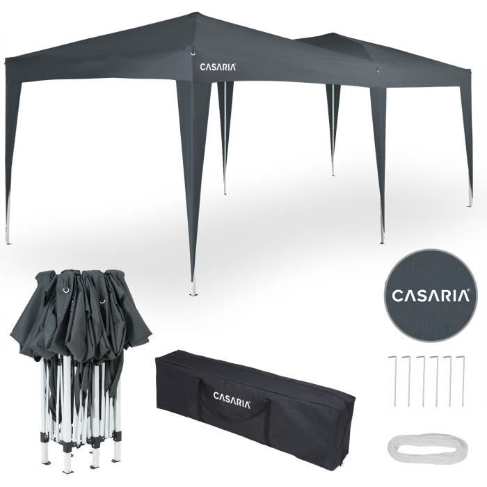 Tonnelle De Jardin Tillvex 3x6m Pliable - Pop-Up, Toit Étanche UV50+, 6 Panneaux Latéraux, Sac De Transport - Pour Terrasse, Événement, Camping