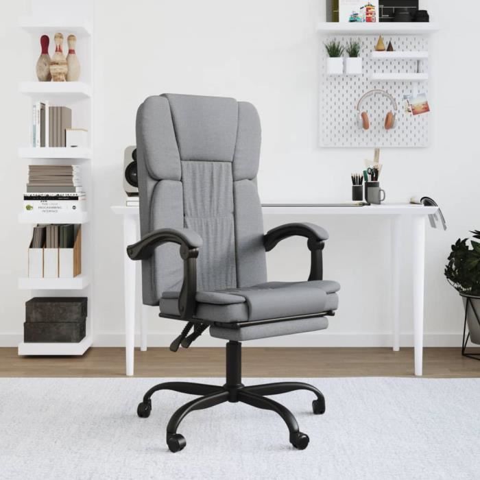 famirosa fauteuil inclinable de bureau gris clair tissu-617