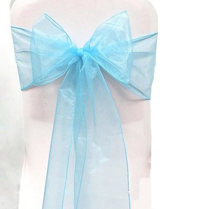 Lot 25 Noeuds Chaise Organza Bleu Claire Bapteme Decor Fete Mariage Nuptiale Anniversaire Achat Vente Tulle Noeud Ruban Cdiscount