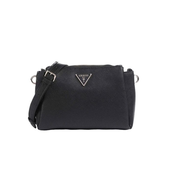 Sac à épaule bandoulière - GUESS - Noelle - Noir - 3 compartiments - 100% polyuréthane