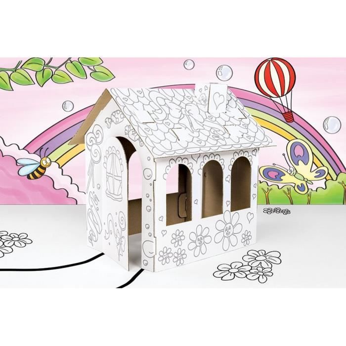 Maison En Carton A Colorier Achat Vente Jeux Et Jouets Pas Chers