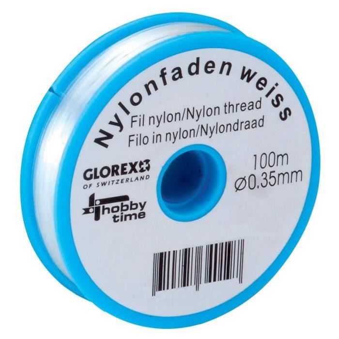 Fil nylon 0,35mm - 100m Bobine fil nylon transparent Diamètre : 0,35 mm  Longueur: 100 m Supporte jusqu'à 6,3kg Parfait pour la - Cdiscount Sport